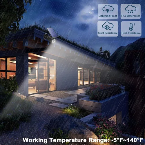 Miniatura 4 de Luces solares con sensor de movimiento al aire libre 2000LM, luces de seguridad de inundación IP67, luces puntuales impermeables para patio, garaje
