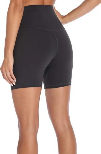 Miniatura 4 de YUNOGA Pantalones cortos de yoga de cintura alta para mujer, pantalones cortos de ciclismo atléticos de entrenamiento de 6 a 8