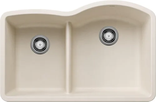 Miniatura 3 de BLANCO, Anthracite 441598 DIAMOND SILGRANIT 40/60 - Fregadero de cocina con doble cuenco con división baja, 32 x 21 pulgadas