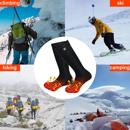 Miniatura 8 de SNOW DEER - Calcetines térmicos eléctricos recargables mejorados, 7.4 V, batería de 2200 mAh para clima frío para hombres y mujeres, calcetines