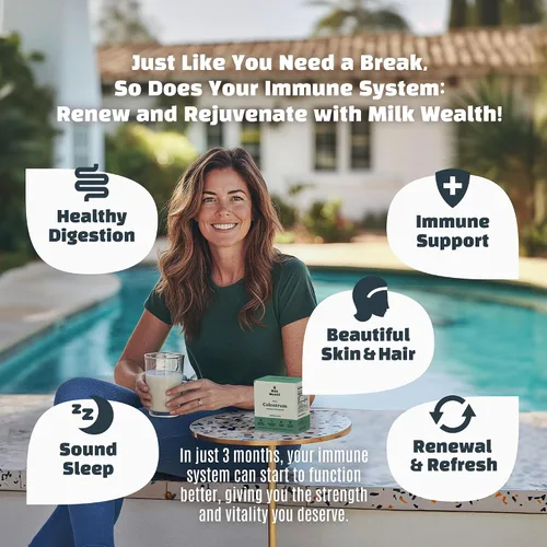 Miniatura 4 de Milk Wealth™ Polvo de calostro bovino 1.76 oz IgG natural y liofilizado Apoyo para la salud inmune e intestinal Alimentado con pasto y sin