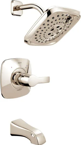 Delta Faucet T14452-PN Tesla Monitor Serie 14 - Molde para bañera y ducha con tecnología H2Okinetic, níquel pulido