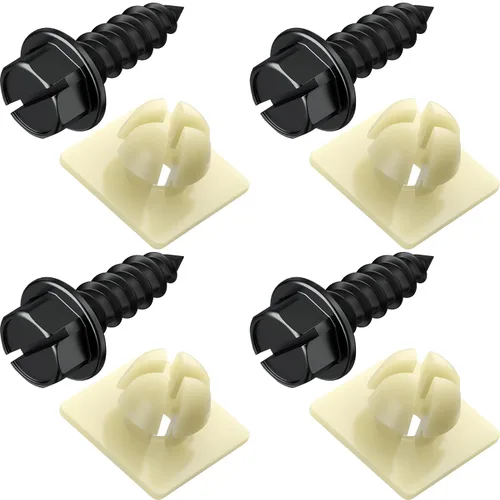 Miniatura 12 de Tornillos de matrícula con insertos de nailon, tornillos de matrícula de acero inoxidable a prueba de óxido para matrículas, marcos y cubiertas