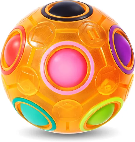Miniatura 8 de Vdealen Bola Mágica de Rompecabezas del Arco Iris, Rompecabezas de Bola Antiestrés Estimulante Mental, Juguete Antiestrés para Niños y Niñas