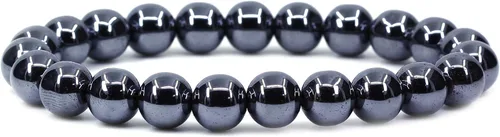 Miniatura 58 de Amandastone Pulsera elástica de cuentas redondas de 0.315 in con piedras preciosas naturales de 7 pulgadas