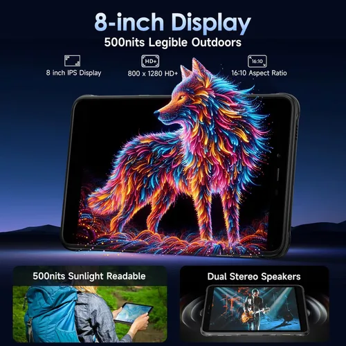 Miniatura 4 de Ulefone Armor Pad Pro - Tablet resistente de 8 pulgadas (16 GB + 128 GB), cámara trasera de 48 MP + cámara frontal de 32 MP, batería de 7650 mAh