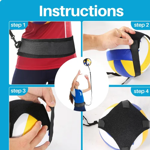 Miniatura 4 de Ayuda para equipo de entrenamiento de voleibol Davllin, kit premium de entrenador de rebote de voleibol, entrenador de práctica en solitario