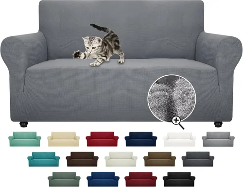 Miniatura 23 de ZNSAYOTX Funda súper elástica para silla (30"-47"), nuevas fundas de silla a rayas para sala de estar, aptas para perros y mascotas, protector