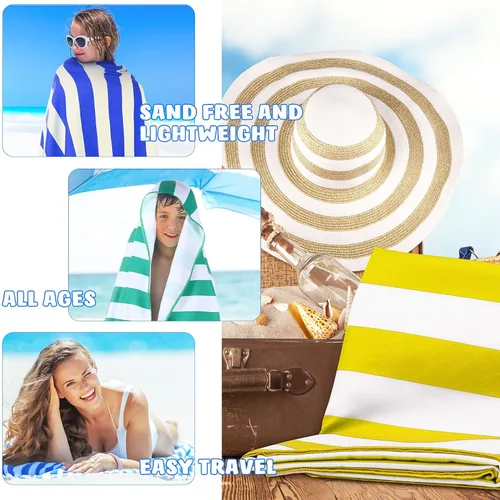 Miniatura 5 de Tatuo Juego de 6 toallas de playa de microfibra de 63 x 32 pulgadas, de gran tamaño, sin arena, de secado rápido, para playa, piscina, toalla