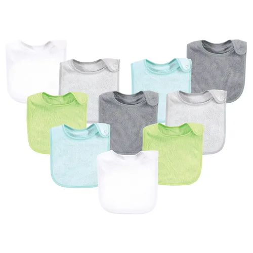 Miniatura 7 de Hudson Baby Rayón unisex para bebé de bambú de rizo baberos, color negro y blanco, talla única Negro Blanco