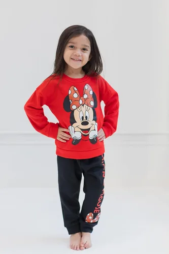 Miniatura 2 de Disney Minnie Mouse - Conjunto de sudadera y pantalones de forro polar, tallas de recién nacido a niño grande (recién nacido - 14-16)