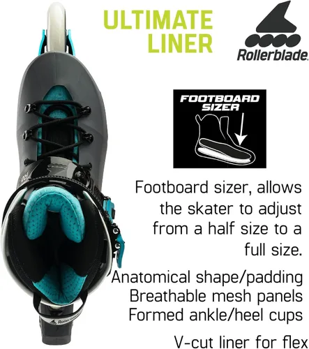 Miniatura 4 de Rollerblade Maxxum XT - Patines en línea urbanos para mujer, color antracita y aguamarina, patines en línea de rendimiento