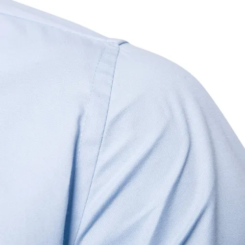 Miniatura 4 de LOCALMODE Camisa de vestir de algodón de ajuste regular para hombre, de manga corta, con botones