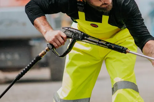 Miniatura 25 de Pioneer Hi Vis Ripstop - Pantalones con peto impermeables para hombre, pantalones reflectantes de seguridad para lluvia