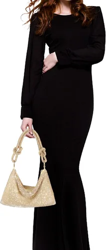 Miniatura 3 de Bolso de noche brillante con diamantes de imitación, monederos plateados para mujer, bolsos cruzados para fiesta, graduación, club, boda