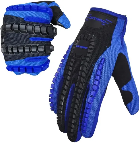 Miniatura 13 de Guantes adultos de motocross 1Storm para motocicleta, BMX, MX, ATV, bicicleta todoterreno, bicicleta, modelo de esqueleto para ciclismo