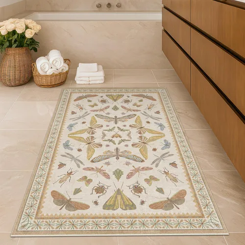 Miniatura 54 de Hazo Haus Alfombra de Baño Bohemia Lavable 2x3, Alfombras Pequeñas para Cocina, Tocador, Puerta Principal Entrada Interior, Antideslizante Pelo Bajo