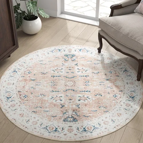 Miniatura 15 de jinchan Alfombra de entrada de 2 x 3 pulgadas, lavable, diseño floral vintage, tapete pequeño para interiores, bohemio, ligero, delgado
