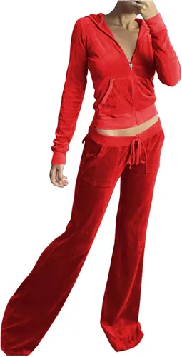 Stessotudo Women 2 Piece Outfits Trendy Velvet Travel Matching Sets Zip Up Long Sleeve Hooded Tops Casual Fashion Pant Sets