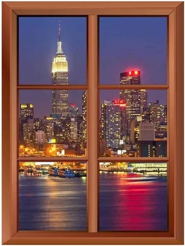 Miniatura 21 de wall26 Adhesivo de pared extraíble/mural de pared – A Veiw of Manhattan Skyline – Adhesivo de vinilo creativo para ventana – 24 x 32 pulgadas