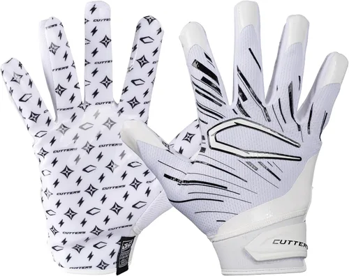 Miniatura 8 de Guantes de fútbol Cutters - Guantes de receptor de fútbol para el día del partido con agarre de silicona de alta adherencia, soporte y protección