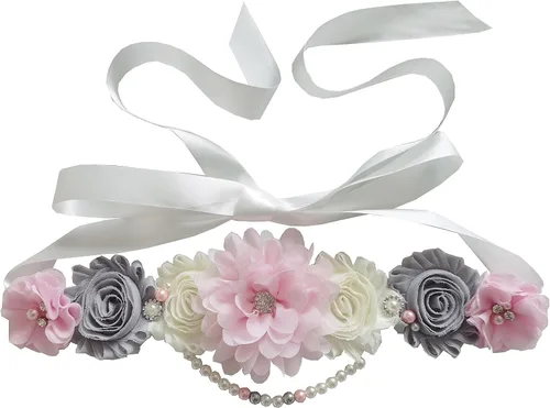 Miniatura 8 de Faja de maternidad de perlas únicas para revelación de género de baby shower