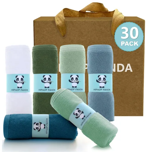 Miniatura 25 de HIPHOP PANDA Toallitas para bebé, rayón hecho de bambú - 2 capas ultra suaves y absorbentes, toalla facial de baño para recién nacidos - toallitas