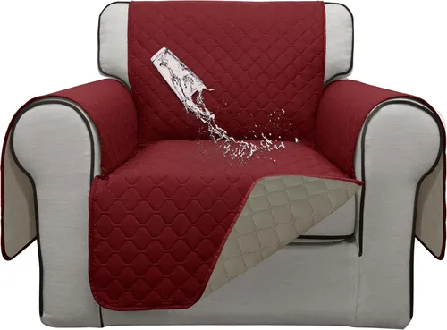 Miniatura 33 de ISSUNTEX Fundas de sofá de dos plazas con doble protección 100% impermeables para sala de estar, fundas para sofá de 2 cojines, protector de muebles