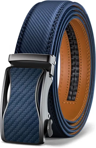 Miniatura 25 de BULLIANT - Cinturón de trinquete para hombre, cinturón de cuero deslizante ajustable para regalo, para vestido casual de hombre, 1 3/8
