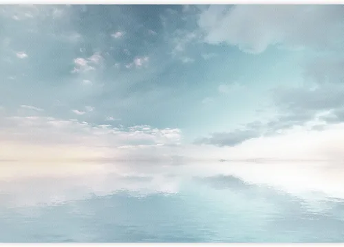 Miniatura 2 de wall26 - Mural de pared grande - Paisaje estilo pintura al óleo con cielo reflejado en la superficie del agua tranquila Papel pintado de vinilo