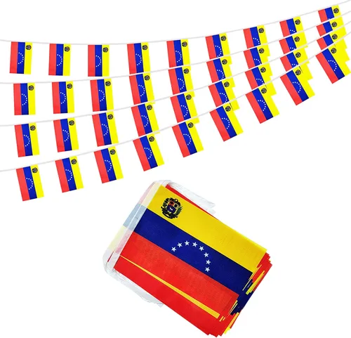 Miniatura 26 de Bandera mexicana de 100 pies, mini bandera de México, pequeña pancarta para fiestas, tiendas y bares, decoración al aire libre, 76 banderas México