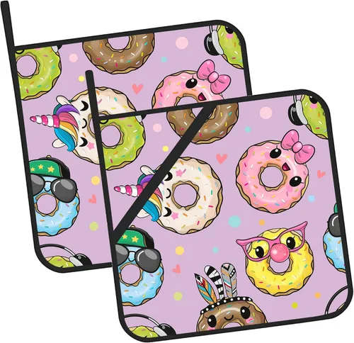 Miniatura 11 de Juego de 2 soportes para ollas de hojas tropicales abstractas y bohemias, para horno, para cocinar, hornear, barbacoa, regalos para mujeres