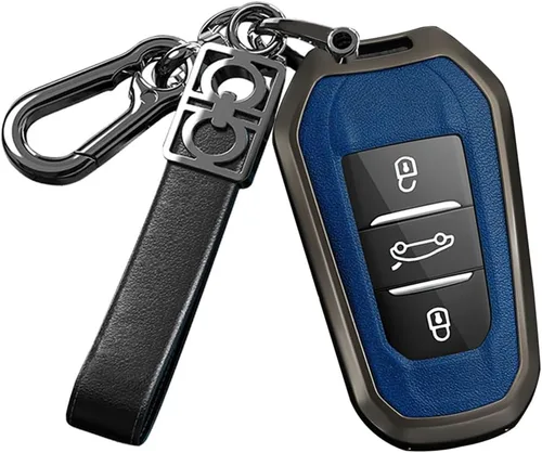 Miniatura 13 de ontto Funda inteligente para llave de coche con llavero para Peugeot 508/2008/3008/5008, Negro