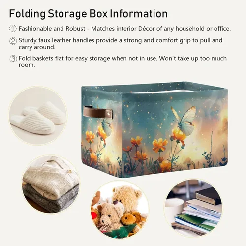 Miniatura 6 de senya Cesta de almacenamiento 1 unids grande plegable bolsa de ropa rectangular plegable tela cesta de lavandería plegable cubo de lavado plegable