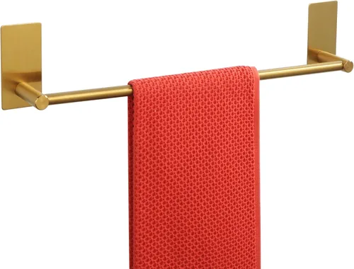 Miniatura 15 de Alise Toalleros para baño, barra para toallas adhesiva de acero inoxidable SUS 304 de 12 pulgadas sin taladro, toallero negro mate de fuerte