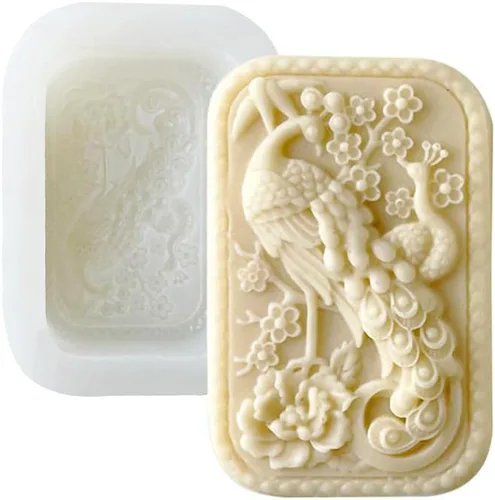 Miniatura 10 de Molde de silicona para jabón, molde para velas, diseño de pavo real, molde de cera de resina para manualidades Pavo real individual