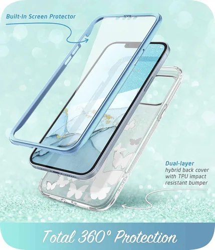 Miniatura 3 de i-Blason Cosmo - Funda para iPhone 14/13 con protector de pantalla integrado, funda protectora delgada de cuerpo completo para iPhone 14/13 de 6.1