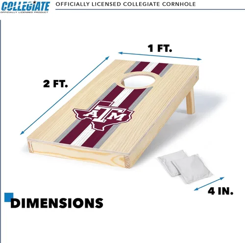 Miniatura 5 de Wild Sports College - Juego de cornhole de madera maciza de 1 x 2 pies con impresión directa HD gráficos del equipo, tamaño de viaje