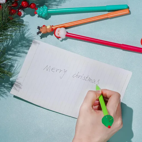 Miniatura 7 de jiebor 20 bolígrafos de tinta de gel de Navidad a granel con tinta negra para mujeres, suministros de oficina