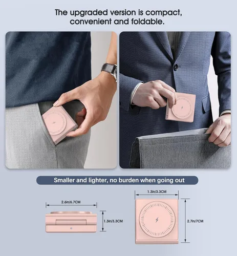 Miniatura 3 de Estación de carga inalámbrica 3 en 1 para múltiples dispositivos Apple - Cargador inalámbrico magnético plegable para viajes - Cargador de 18W