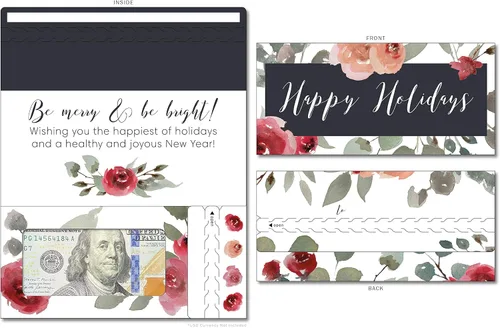 Miniatura 60 de Tarjeta de boda, con dos aperturas de tira para desgarrar, con ventana de plástico transparente que deja ver dinero, cheques o tarjetas de regalo