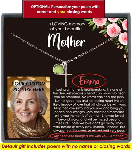 Miniatura 54 de Be Wished Regalos de condolencias por la pérdida de la madre, regalos conmemorativos llenos de oro para la pérdida de mamá, regalos de duelo, collar