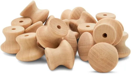 Miniatura 10 de Woodpeckers Perillas de madera de grano final, 1 pulgada, paquete de 25 pomos de madera pequeños sin terminar para armarios, aparadores, tiradores