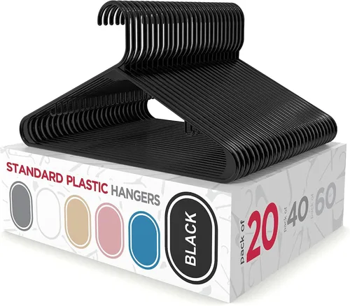 Miniatura 15 de Sharpty Perchas de Plástico Ganchos para Ropa para Vestimenta, Clóset, Abrigos y Camisas - Duraderas, Gruesas, Resistentes y que Ahorran Espacio