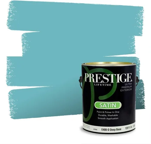 Miniatura 1544 de Pintura Exterior + imprimación PRESTIGE, todo-en-uno, 1 galón, acabado mate, color comparable al Valspar* Royal Gray* VS151-Gris real