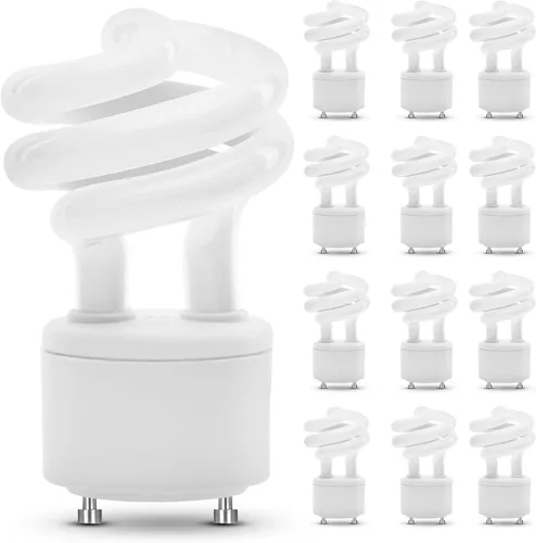 Feit Electric Bombilla CFL giratoria equivalente a 60 W en base GU24, no regulable, 900 lúmenes, horas de vida útil de 10 K, blanco suave de 2700 K,