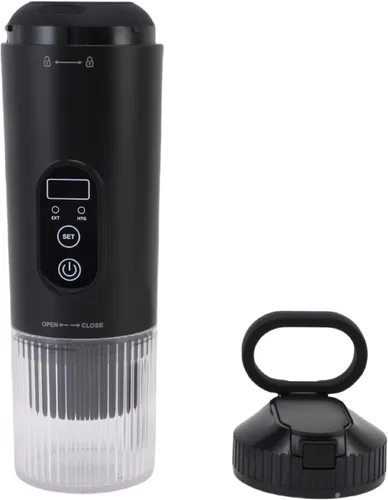 Miniatura 8 de Cafetera portátil, 21 bar y 100 W, calefacción inalámbrica, compatible con cápsulas NS, para viajes, campamento al aire libre (negro)