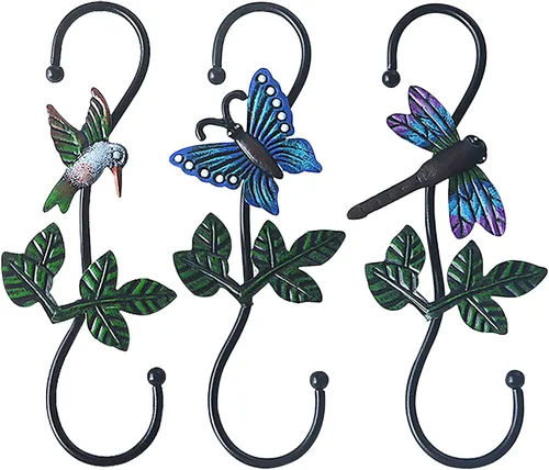 Miniatura 8 de Ganchos en S resistentes, ganchos grandes para plantas al aire libre, ganchos decorativos de metal para colgar macetas de jardín, cestas de flores