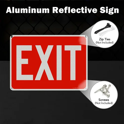Miniatura 5 de T&R Señal de salida grande, paquete de 4, 14 x 10 pulgadas, libre de óxido, aluminio 040 reflectante, protección UV, impermeable y resistente a