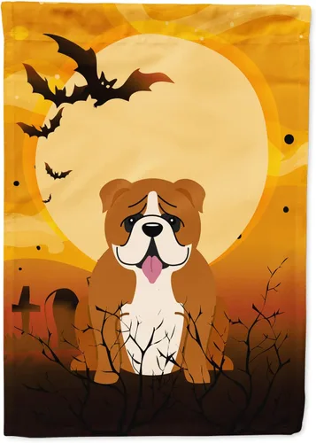 Miniatura 284 de Caroline's Treasures BB4307GF - Bandera de Halloween Airedale para jardín, bandera decorativa para patio exterior, obras de arte de patio, macizos